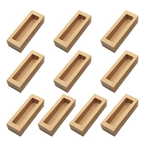 Cabilock 10 Piezas de Cajas de Panadería de Cartón Kraft con Ventana Transparente Mini Cajas de Pastel Cajas de Galletas Caja de Embalaje de Repostería para El Hogar Y La Tienda