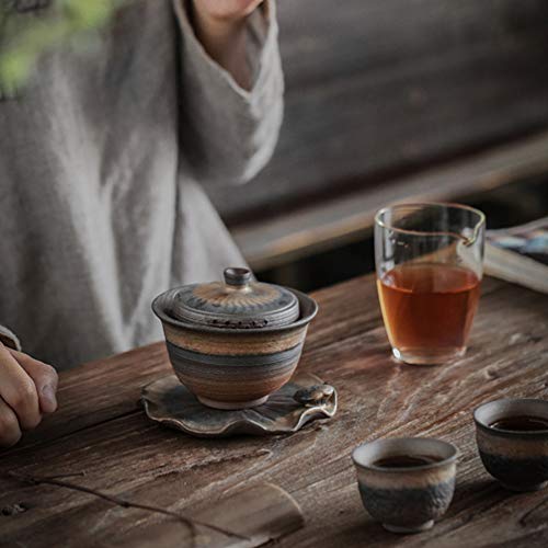 Cabilock Juego de Taza Y Platillo de Té de Cerámica Vintage Taza de Café Platillo de Cerámica Tetera Tazas de Té Chino Juego de Regalo para El Hogar