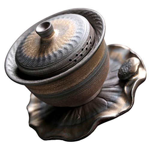 Cabilock Juego de Taza Y Platillo de Té de Cerámica Vintage Taza de Café Platillo de Cerámica Tetera Tazas de Té Chino Juego de Regalo para El Hogar