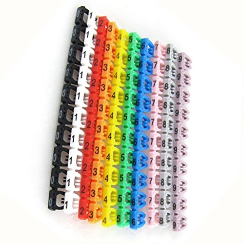 Cable organizador marcadores - SODIAL(R)4-6mm de colores para cable organizador marcadores de gestion de 10 piezas