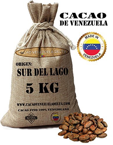 Cacao Venezuela Delta | Granos de Cacao Origen Sur Del Lago| Calidad Suprema | Saco de Yute 5KG