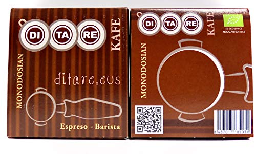 Café-DITARE KAFE-75 Monodosis duras 44 mm.x 7g.-Natural de Agricultura Ecológica-Pack 3x25/u.-Total: 75 Unidosis. Compatible con máquinas expres de brazo y aptas.