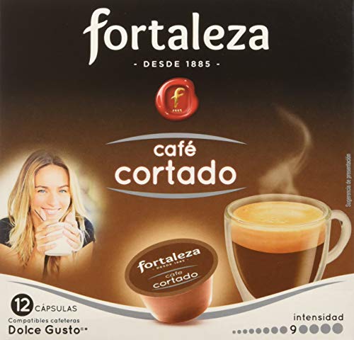 Café FORTALEZA - Cápsulas de Café Cortado Compatibles con Dolce Gusto - Pack 3 x 12 - Total 36 cápsulas
