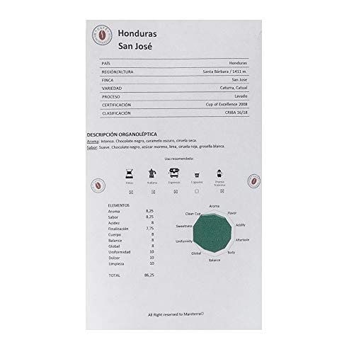 Café molido tostado artesanal - Aroma intenso - HONDURAS 1Kg
