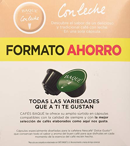 Cafés Baqué 26 Capsulas Compatibles Dolce Gusto Con Leche 226 g