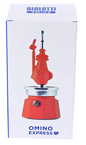 Cafetera Bialetti Omino Express 1 taza Mini Moka Express. Color Naranja.