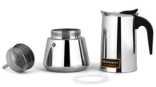 Cafetera italiana inox ORBEGOZO KFI960 | ORBEGOZO 9 tazas Induccion Vitro Gas Electrico