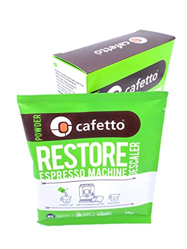 Cafetto restaurar orgánico descalcificador – Máquina de café polvo de limpieza, 4 paquetes de un solo uso