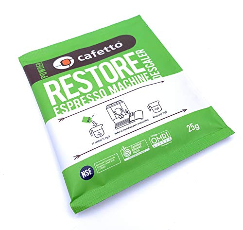 Cafetto restaurar orgánico descalcificador – Máquina de café polvo de limpieza, 4 paquetes de un solo uso