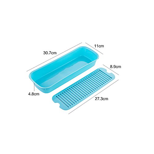 Caja de almacenamiento de la cocina Vajilla de plástico Caja de acabado Bandeja de cajón de escritorio Marco de acabado ( Color : Verde )