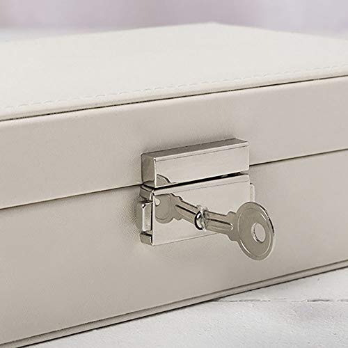 Caja de Joyería de Mujer De Cuero Joyero De Almacenamiento Portátil Regalos Anillo De Collar De Alquiler De Las Mujeres Almacenamiento de Maquillaje y Accesorios ( Color : Blanco , Size : Free size )