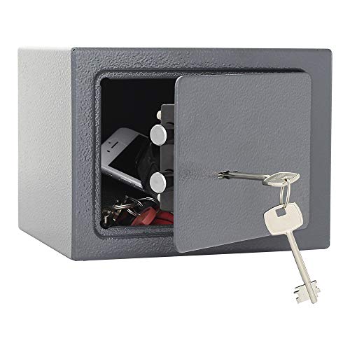 Caja Fuerte para Muebles HOMESTAR 1 de Rottner, ColorAntracita, Fabricada en Acero, Cerradura de Llave de Doble paletón, Kit de fijación Incluido