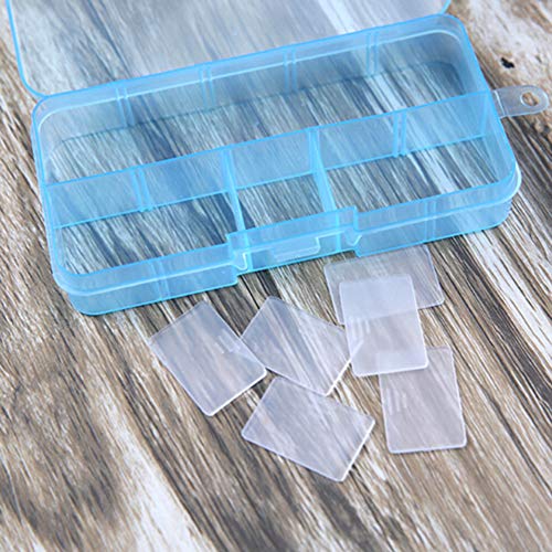 Caja organizadora de joyas, 5 unidades, caja de almacenamiento de plástico, 10 rejillas con divisores ajustables, organizador de cuentas para anillos, aretes, suministros de arte (color mezclado)