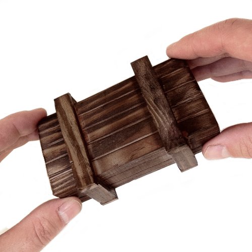 Caja regalo mágica de madera oscura - El original – Juego de ingenio – Caja regalo - 10,5 cm x 6,5 cm x 4 cm