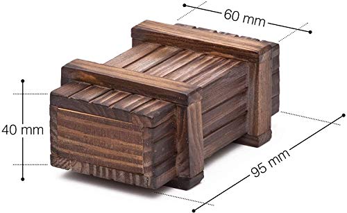 Caja regalo mágica de madera oscura - El original – Juego de ingenio – Caja regalo - 10,5 cm x 6,5 cm x 4 cm