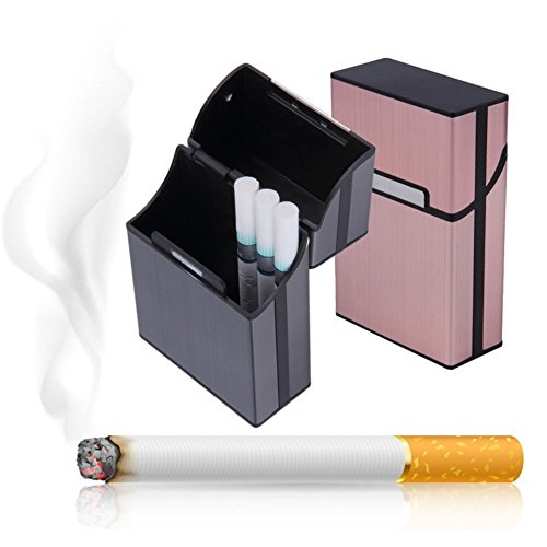 Caja Shot–In, de aluminio, con tama?o de bolsillo para cigarrillos, rojo rosado, talla única-E001