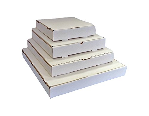 Cajas de pizza que también pueden ser usadas para envíos postales, ideales para enviar vinilos, color blanco, 50 cajas., color blanco 10"