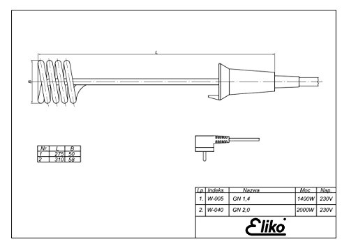 Calentador de inmersión 2,0kW 2000W 230V Hervidor de resistencia eléctrica de viaje