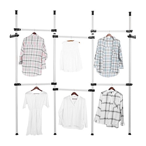 Cámara para ropa perchero estante de pared salón 4 Horizontal Barra