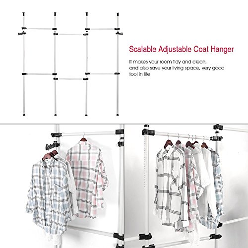 Cámara para ropa perchero estante de pared salón 4 Horizontal Barra