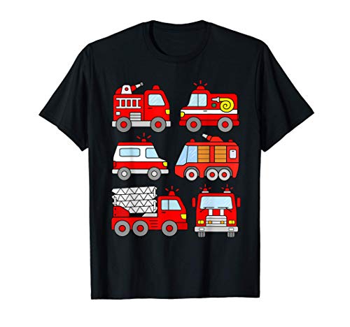 Camion Bombero Coches Camiones Carro Bomberos Regalos Niños Camiseta
