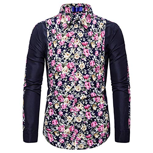 Camisa de manga larga para hombre Night Club individual impresión panel individual Azul azul L