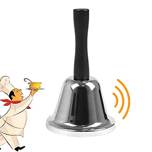 Campana de Mano de Acero Inoxidable, XCOZU Plata Campanillas de Metal Campanas de Mano, Servicio Bell / Restaurante Hospitality Bell