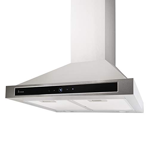 Campana extractora profesional de pared (60 cm, acero inoxidable, cristal negro, extra silenciosa, clase energética A, 4 niveles, iluminación LED, pantalla, teclas sensoriales) TRITON604ED - KKT KOLBE