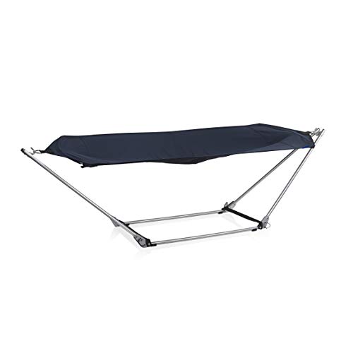 CAMPART Travel BE-0640 Hamaca portátil, Marco Plegable, Bolsa de Almacenamiento, Sin acolchar, 150 kg, Gris/Azul