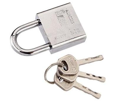 Candado de Acero Inoxidable de 30 MM con 3 Llaves para Puertas Interiores o Exteriores, Galpones, Taquillas, Bicicletas, Caja de Herramientas o Contenedores - Plata