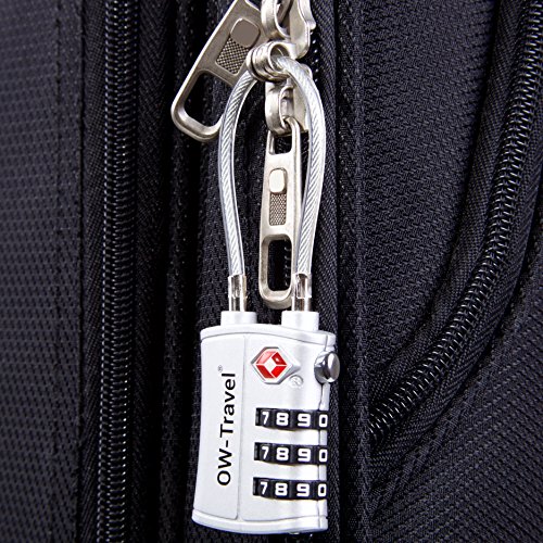 Candados TSA Combinacion con Cable Acero Flexible Antirobo Maleta - Combinación 3 Digitos. Cerradura para Funda Maletas de Viaje, Caja Herramientas, Taquillas Vestuario, Locker : Candados Plata 2