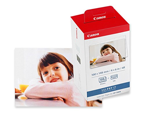 Canon 3115B001(AA) - Papel fotográfico y cartucho de tinta original (108 hojas, 4x6"), Multicolor, 1 Pack