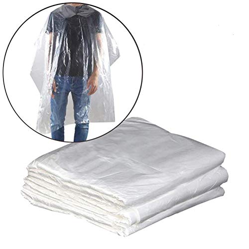 Capa Peluquería Profesional Desechable, 100 unidades,Impermeable, Peluquería Con Oreja Gorro, para Peinados, Cortes y Teñidos (120 * 90 cm)