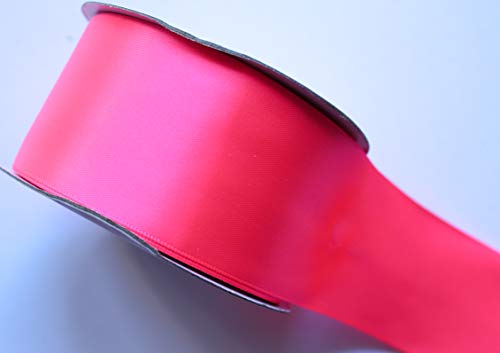 CaPiSo® Cinta de raso 50 mm de ancho 5 cm para regalo, cinta decorativa, Navidad, rosa neón