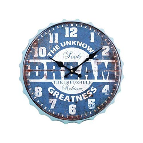 CAPRILO. Reloj de Pared Decorativo de Madera Chapa-Drem.Adornos. Decoración Hogar. Menaje Cocina. Regalos Originales. 33 x 33 x 3.5 cm.