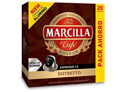 Capsulas Compatibles Nespresso®* Marcilla Ristretto 200 Cápsulas Aluminio