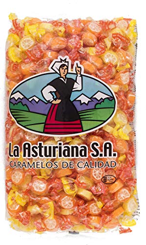 Caramelo Rock Don Naranja y Limón La Asturiana - Caramelo de elaboración 100% artesanal, calidad gourmet, de naranja y limón, en bolsas de 1 kilo, sin gluten