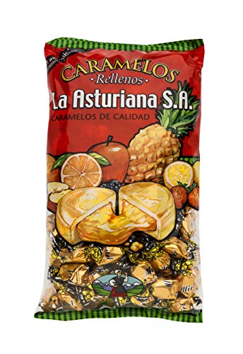 Caramelos Rellenos de Miel La Asturiana - Caramelo duro relleno de auténtica miel, calidad gourmet, bolsa de 1 kilo, sin gluten