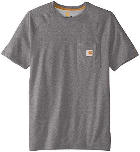 Carhartt Force Cotton Delmont Short Sleeve T-Shirt Camisa de utilidades de Trabajo, Granito Jaspeado, S para Hombre