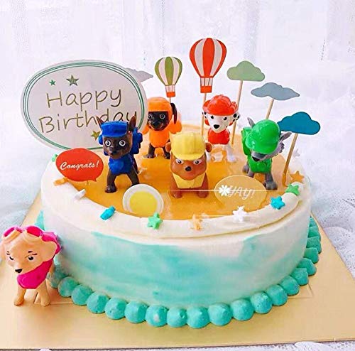 Caricatura Cake Topper/Mini Juego de Figuras, Topper de Tarta Decoración para Pasteles, Fiesta de Cumpleaños DIY Decoración Suministros（6 Piezas）
