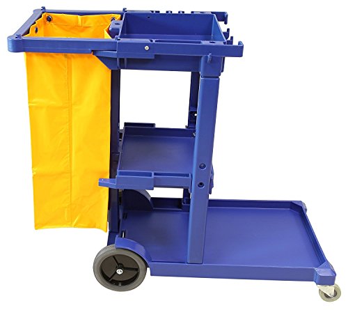 Carro de limpieza multifunción azul con bolsa