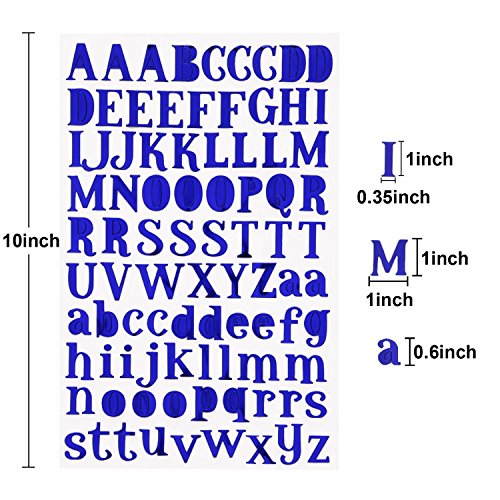 Carta Pegatinas Del Alfabeto Autoadhesivo, 8 Colores Pegatinas de Letras Alfabeto para Scrapbooking Manualidades Decoración Adornos, Cada Color One Hojas