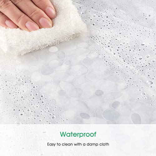 Carttiya Cortina Ducha Impermeable EVA - Cortina Baño/Bañera Antimoho & Antibacteriano,Semitransparente, 120 x 200 CM, con 3 Imanes en la Parte Inferior y 12 Ganchos de Metal Antioxidantes