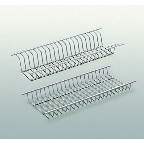 Casaenorden - Kit Escurridor de Platos y Vasos de Acero Blanco para Mueble de Cocina - Ancho 365 mm