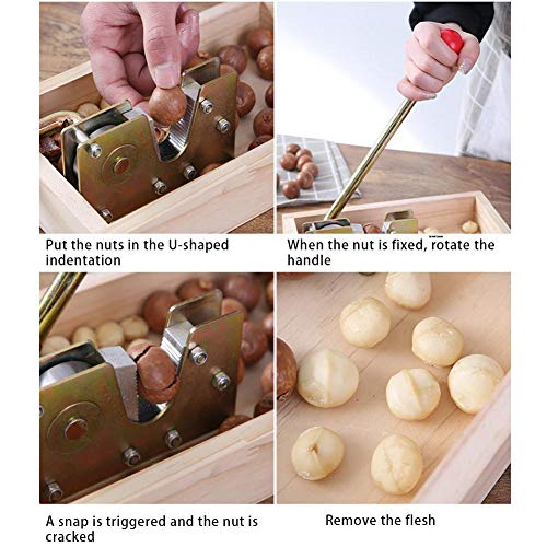 Cascanueces para Nueces, Cascanueces de Diseño Retro de Madera, Tuercas de Ahorro de Energía, Herramienta Abierta, Palanca, Metal