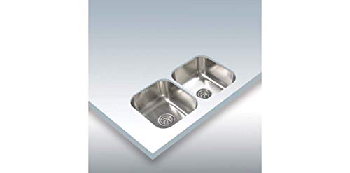 Cata 02607101 Fregadero Bajo Encimera CB-2, 2 Cubetas Cuadradas, 785x450, Acero INOX