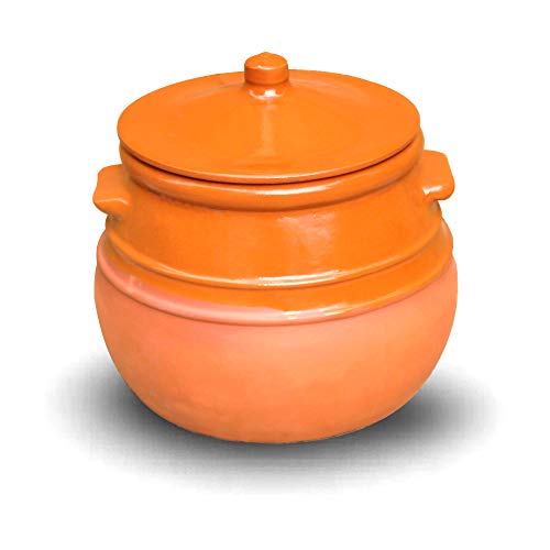 Cazuela de cerámica/olla de barro (para guisos) 3,5 litros 22 cm de diámetro x 23 cm alto