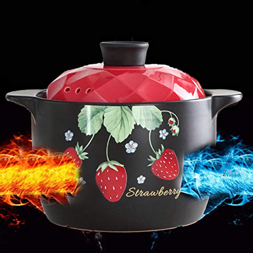 Cazuelas De Cocina Cazuela Olla De Sopa - Cazuela Estofado Sopa Hogar Llama Abierta Olla De Barro Dedicada Arroz Cazuela De CeráMica Resistente A Altas Temperaturas-4L