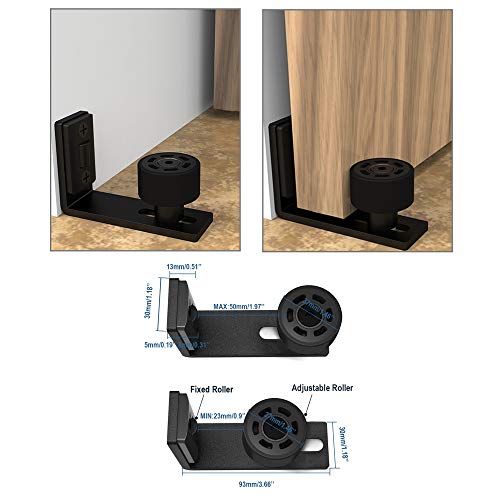 CCJH 5FT/1.5M Herraje para Puerta Corredera Kit de Accesorios para Puertas Correderas, Contiene Guía de suelo ajustable