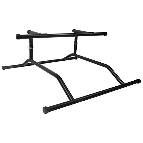 CCLIFE Pull up Bar Barra de dominadas Pull up portátil Portable Peso Corporal Barra dominadas Dip Torre Soporte, Color:Pull up Bar Black